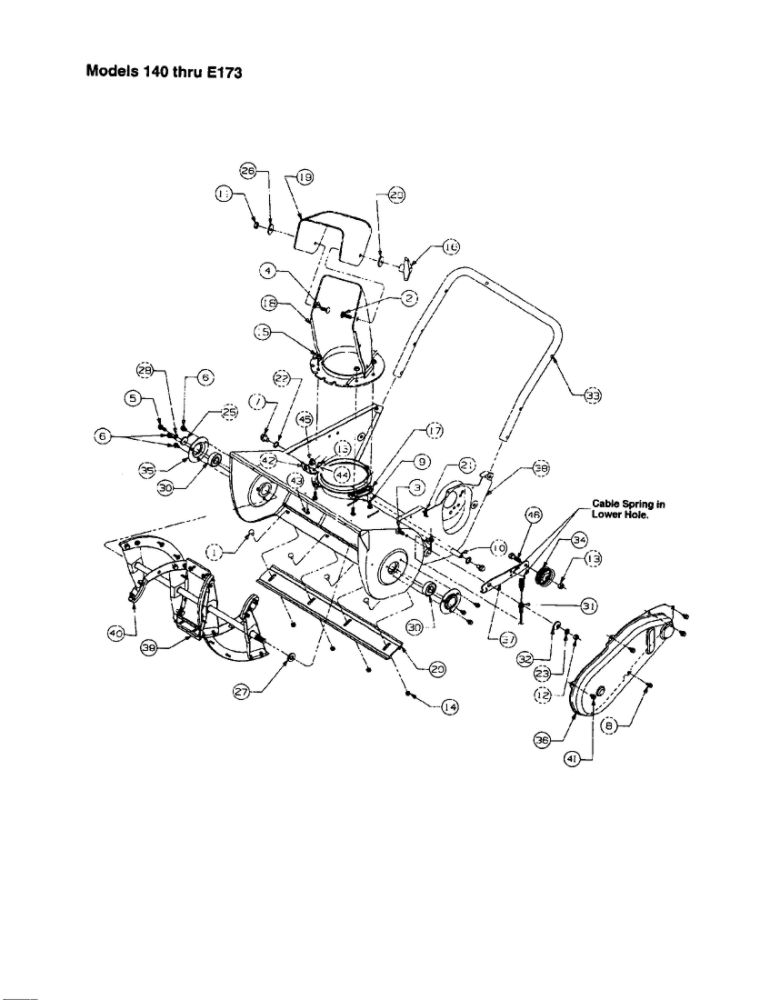 Auger Assembly Complete Diagram and Parts List for 142  MTD Snow Blower