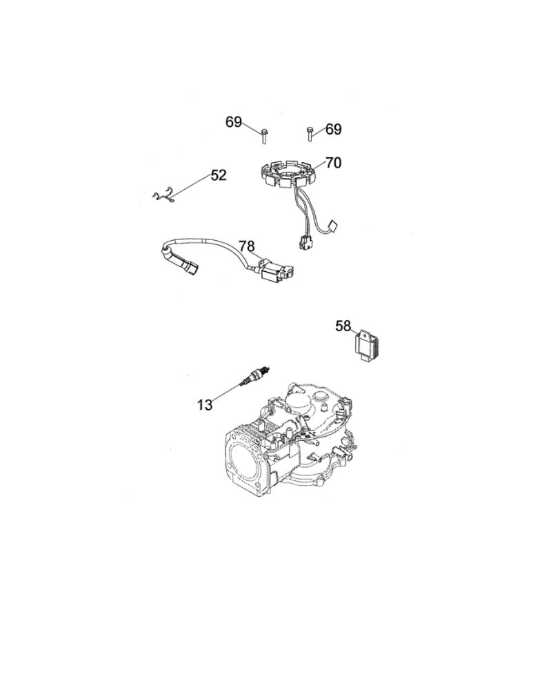 Electric Starter Diagram and Parts List for 7T84JUA  MTD Engine