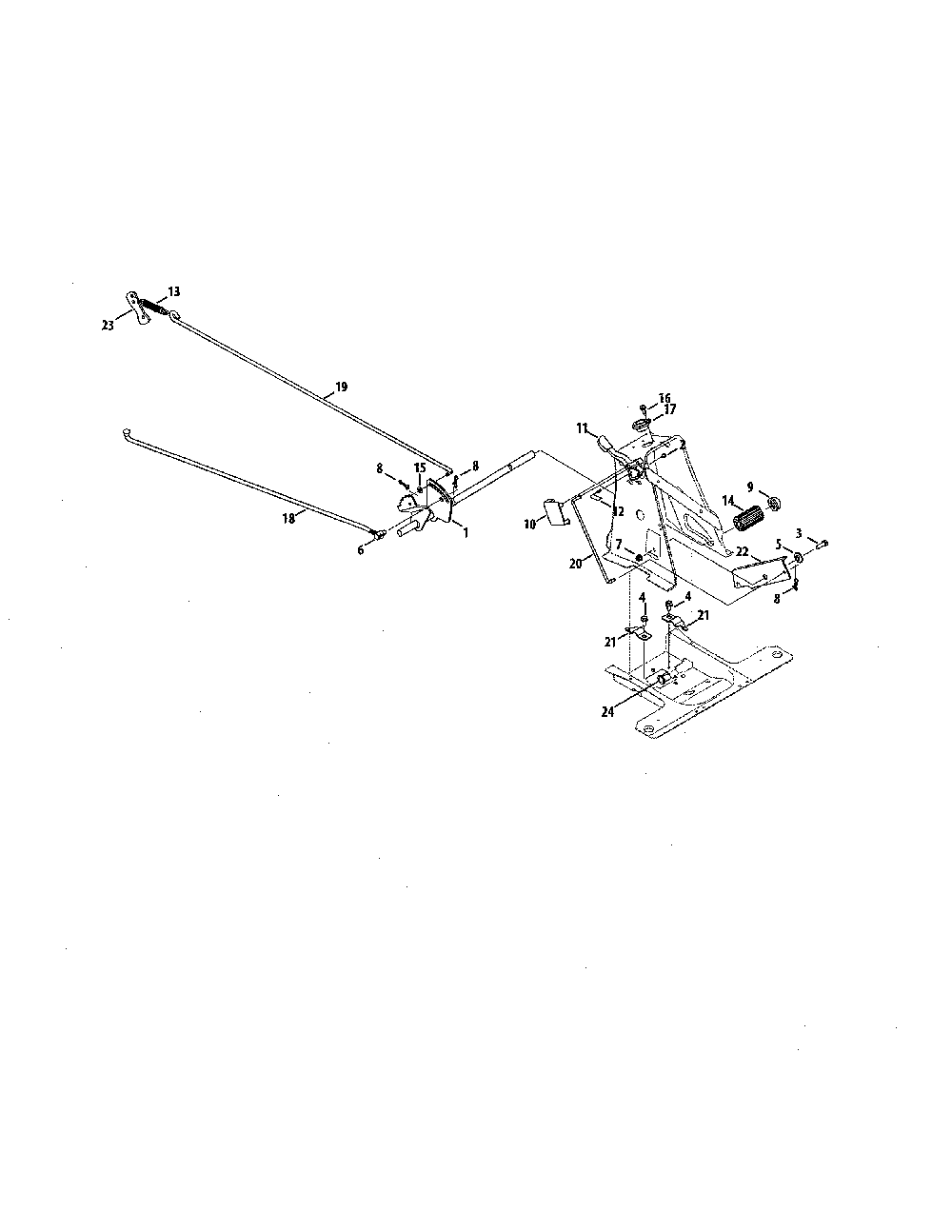 Brake pedal Diagram and Parts List for 13A726JD099  MTD Lawn Tractor