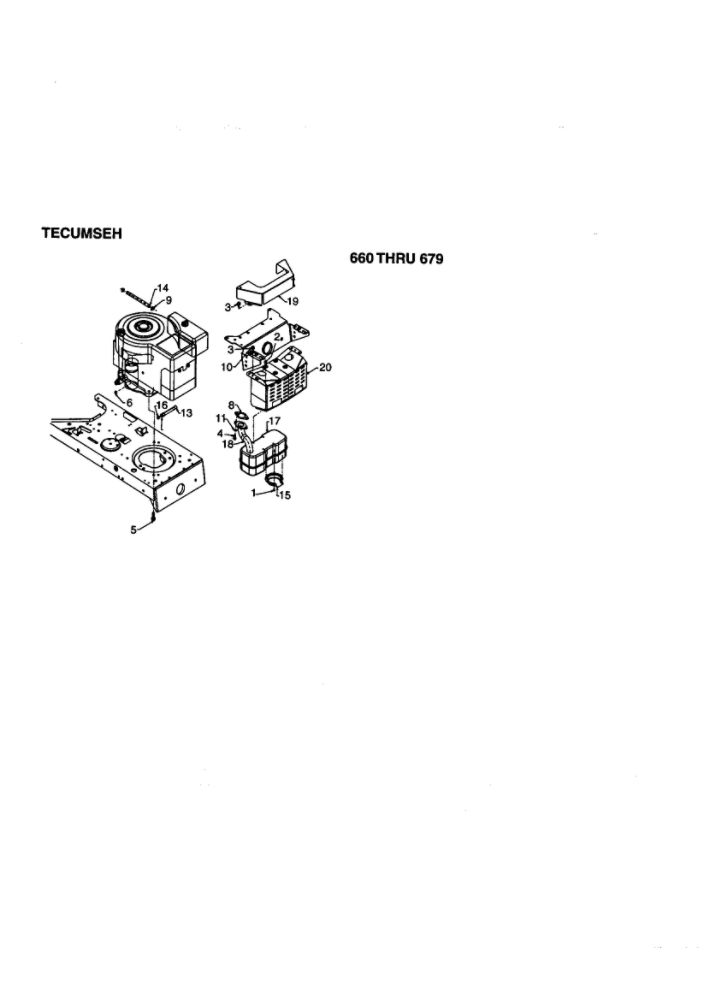 Tecumseh 2 Diagram and Parts List for 670  MTD Lawn Tractor