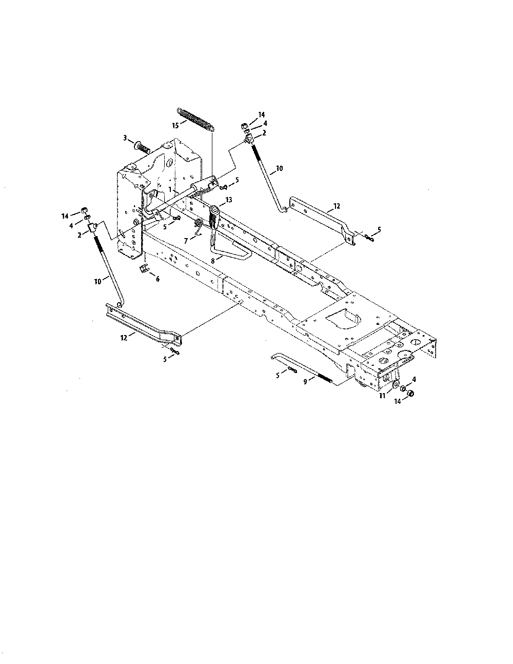 Lift Diagram and Parts List for 13AJA1ZS099  MTD Lawn Tractor