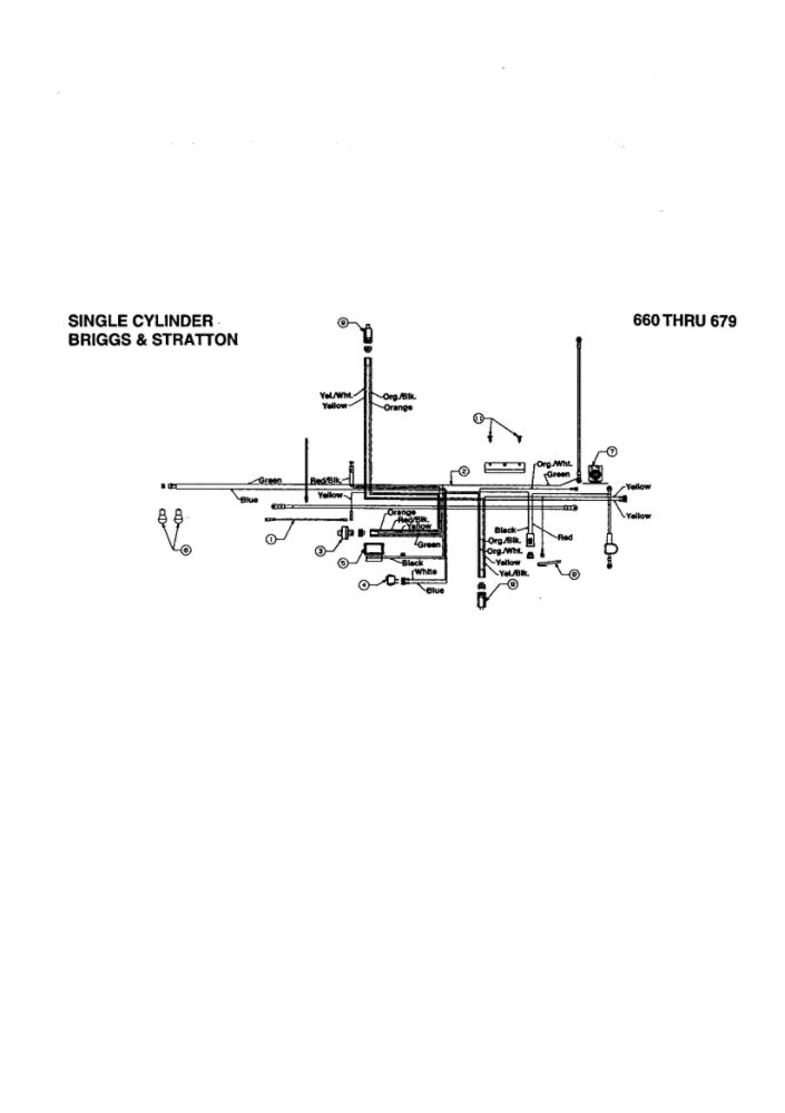 Single Cylinder Wiring Diagram and Parts List for 679  MTD Lawn Tractor