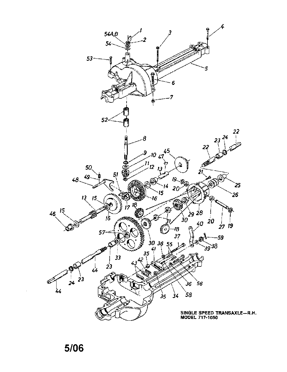 Drive shaft/upper housing Diagram and Parts List for 33931A  MTD Lawn Tractor