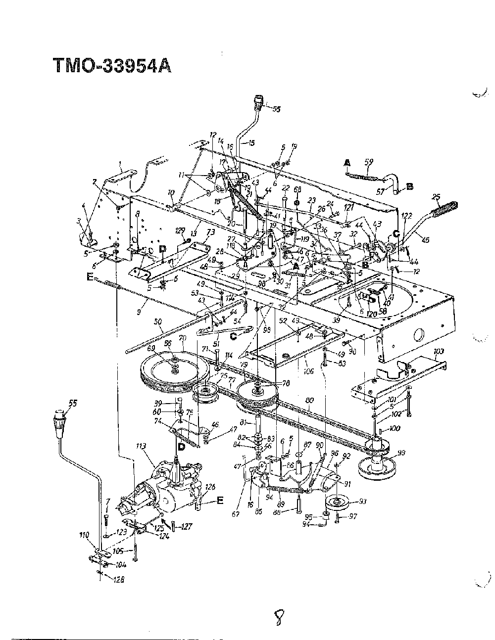 46" 18hp lawn tractor page 6 Diagram and Parts List for 33954A  MTD Lawn Tractor