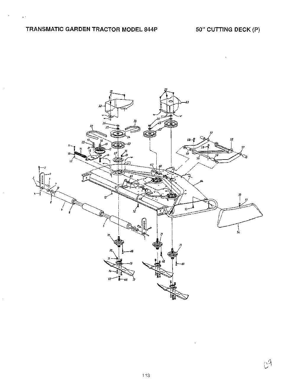 46" garden tracto-con't on card 36 page 2 Diagram and Parts List for 14AJ844H401  MTD Lawn Tractor