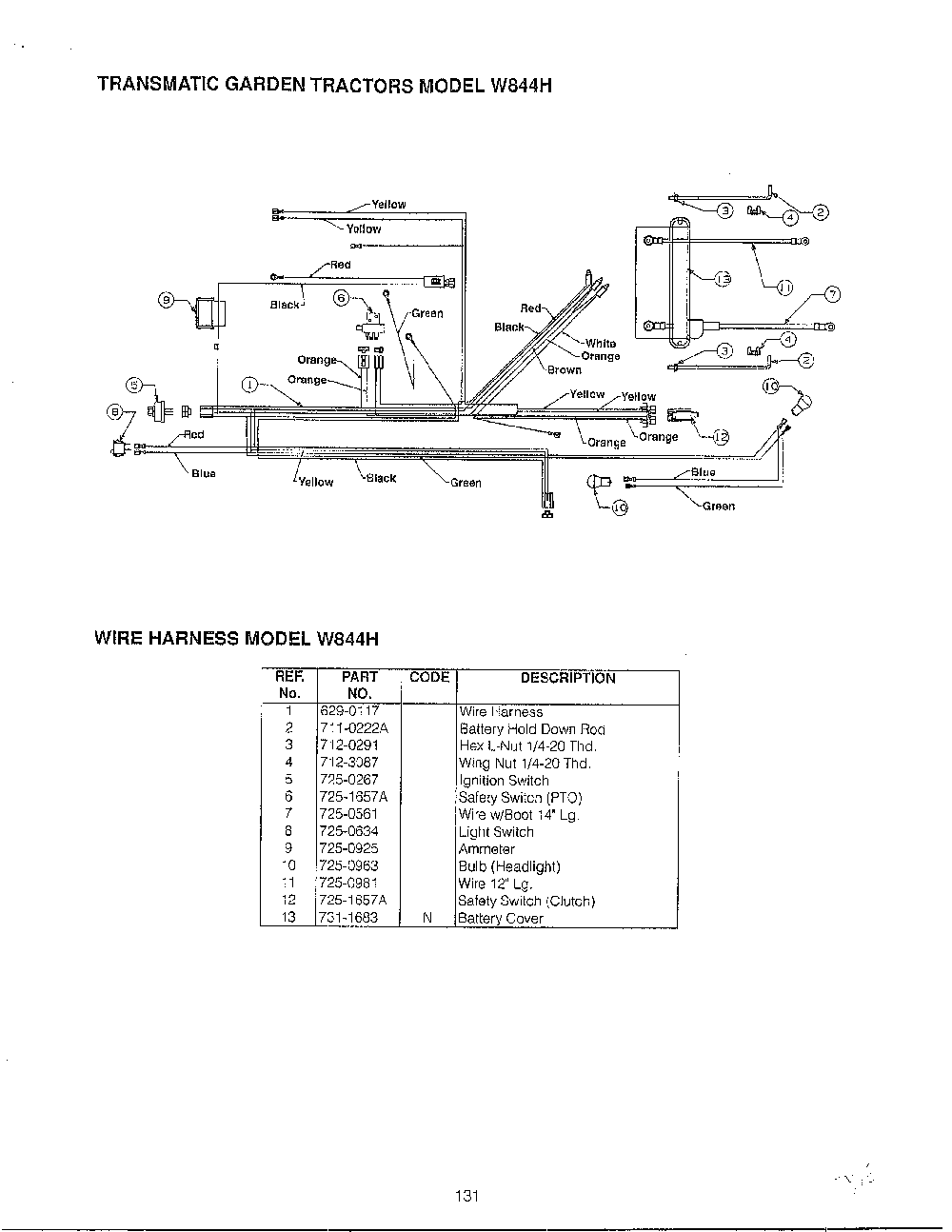 46" garden tracto-con't on card 36 page 20 Diagram and Parts List for 14AJ844H401  MTD Lawn Tractor