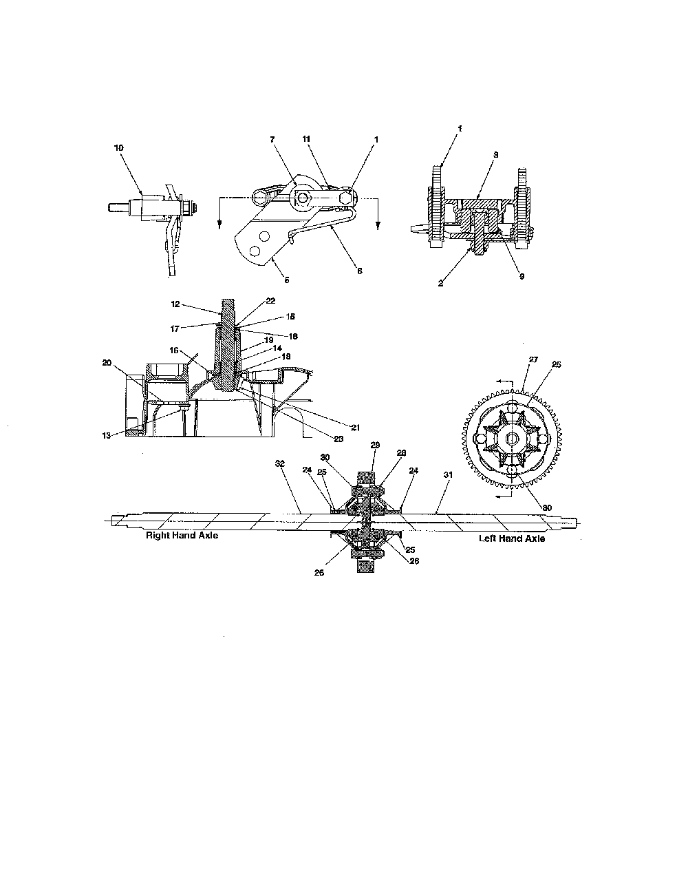 Axle Diagram and Parts List for 14BI845H129  MTD Lawn Tractor