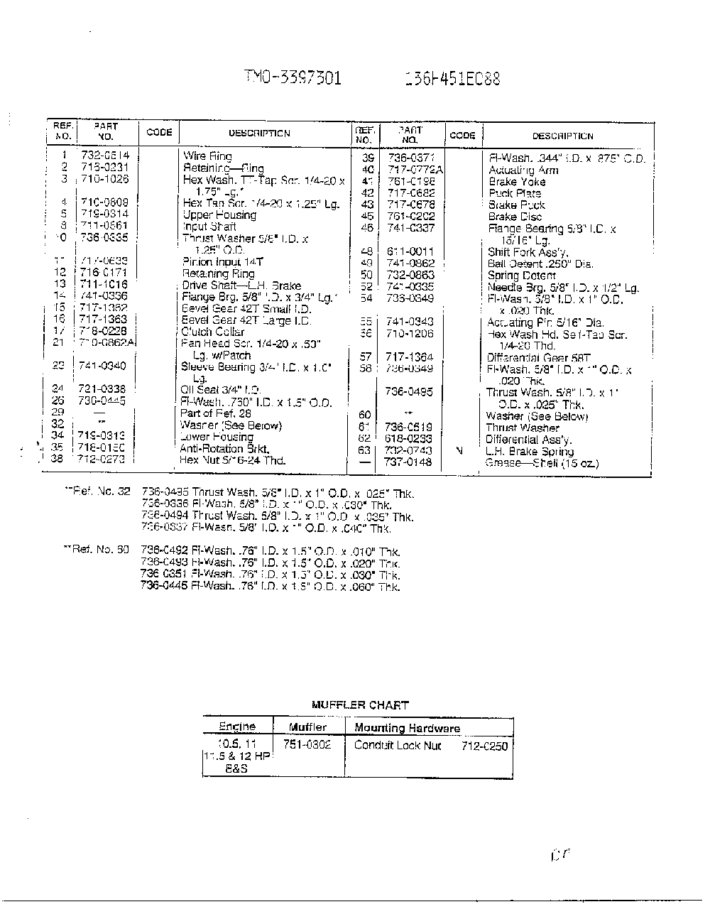 Single speed transaxle lh page 2 Diagram and Parts List for 3397301  MTD Lawn Tractor