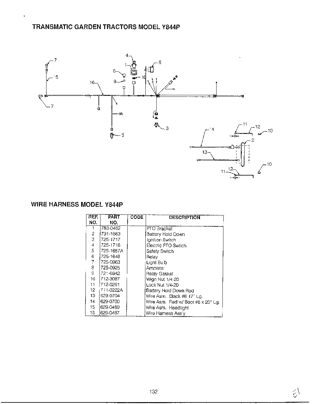46" garden tracto-con't on card 36 page 21 Diagram and Parts List for 14AJ844H401  MTD Lawn Tractor