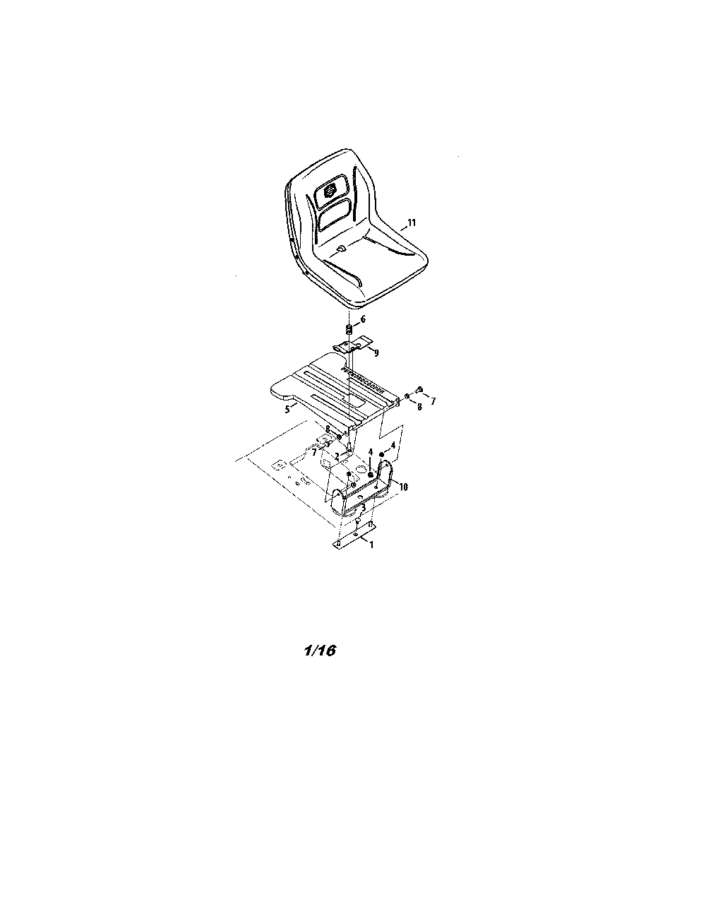Seat Diagram and Parts List for 132QA1ZT099  MTD Lawn Tractor