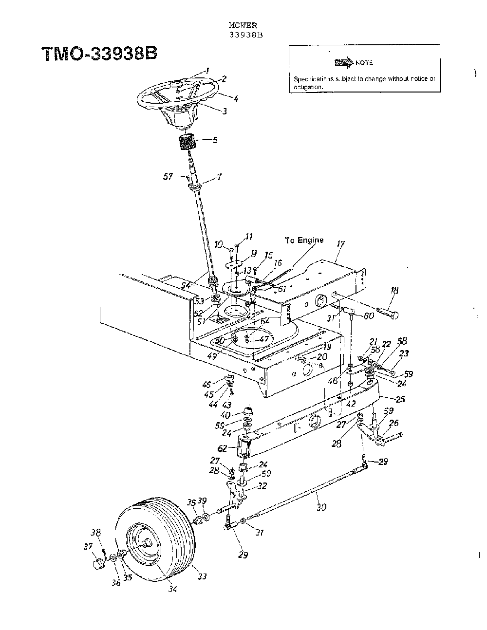 42" lawn tractor page 3 Diagram and Parts List for 33938B  MTD Lawn Mower