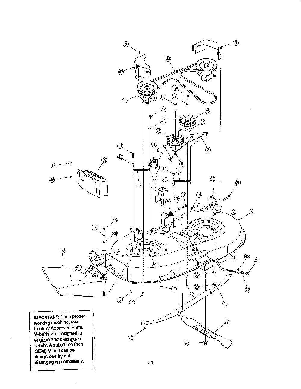 42" deck Diagram and Parts List for 13AJ791G731  MTD Lawn Tractor
