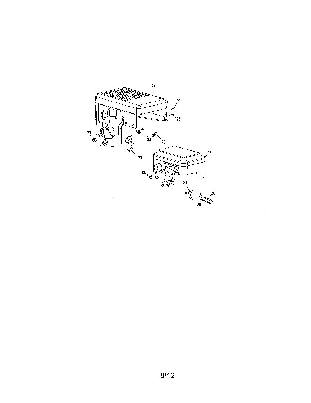 Muffler Diagram and Parts List for 31AS63TF799  MTD Snow Blower