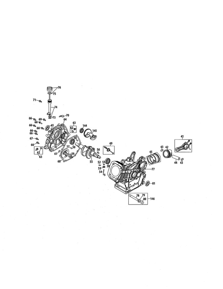 Crankcase/Crankshaft Diagram and Parts List for 952Z490-SUA  MTD Engine