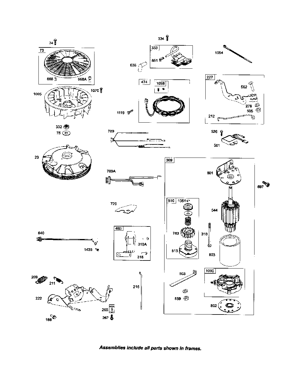 Motor-starter/alternator Diagram and Parts List for PGT9500  MTD Lawn Tractor