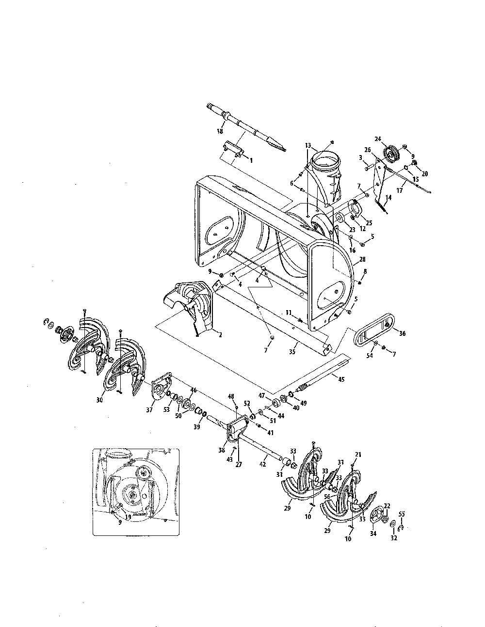 Auger & housing/impeller Diagram and Parts List for 31AS5BHE799  MTD Snow Blower