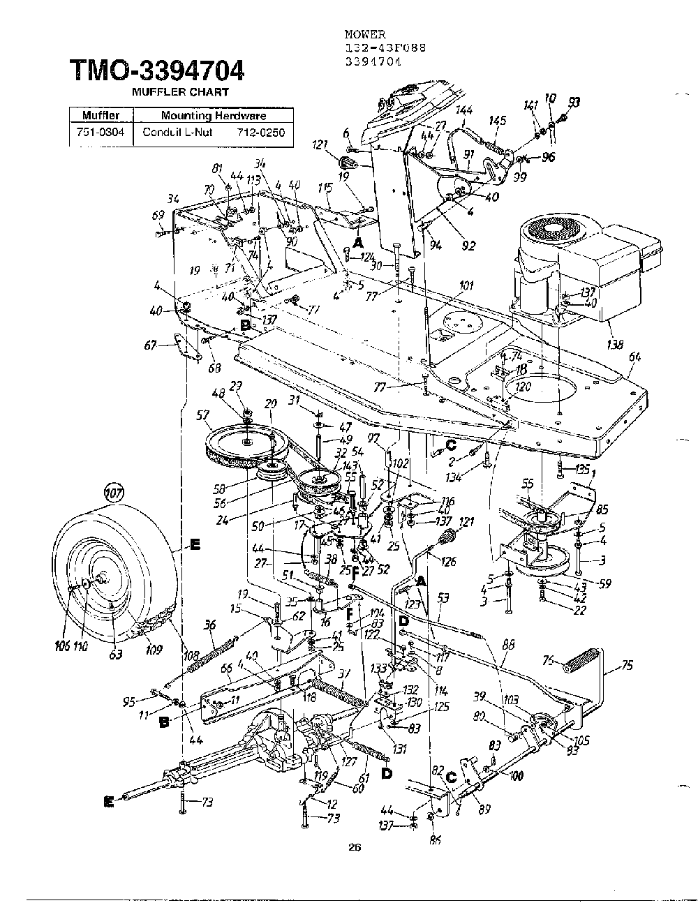 Mower page 7 Diagram and Parts List for 3706608  MTD Lawn Mower