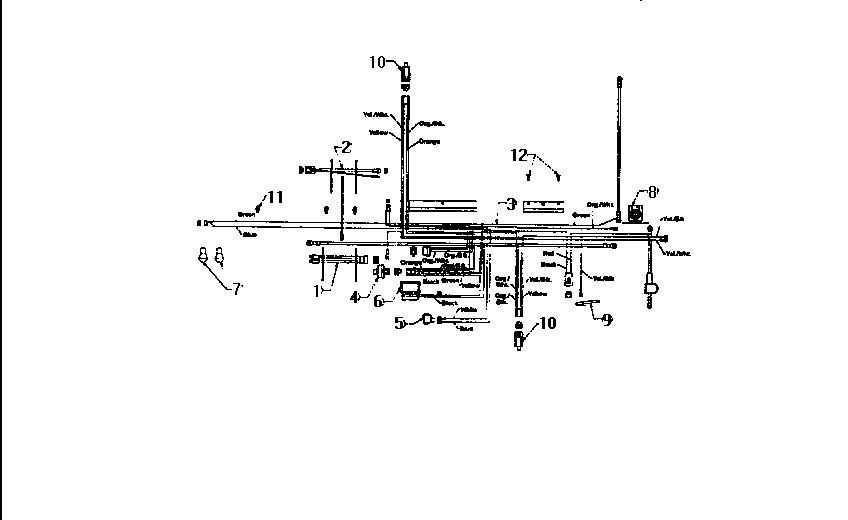 Wire harness Diagram and Parts List for 13AS695G118  MTD Lawn Tractor