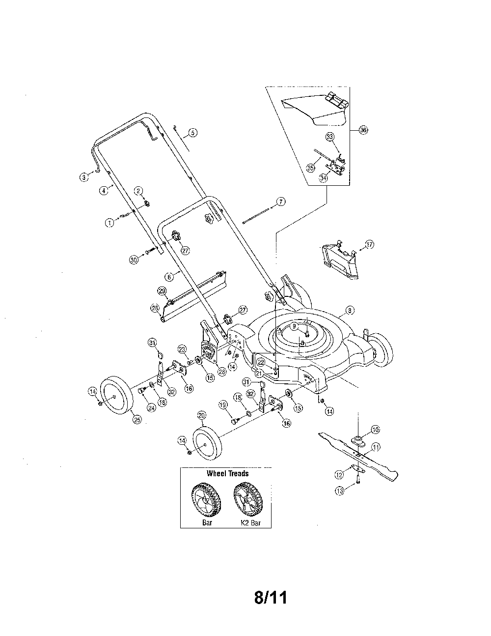 Mower parts Diagram and Parts List for 11A-084C000  MTD Lawn Mower