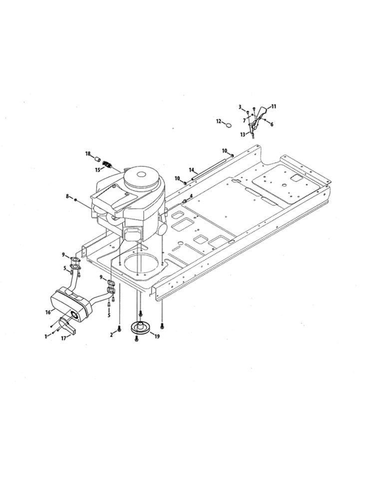 Muffler/Throttle Cable Diagram and Parts List for 17BRCACA099  MTD Lawn Mower