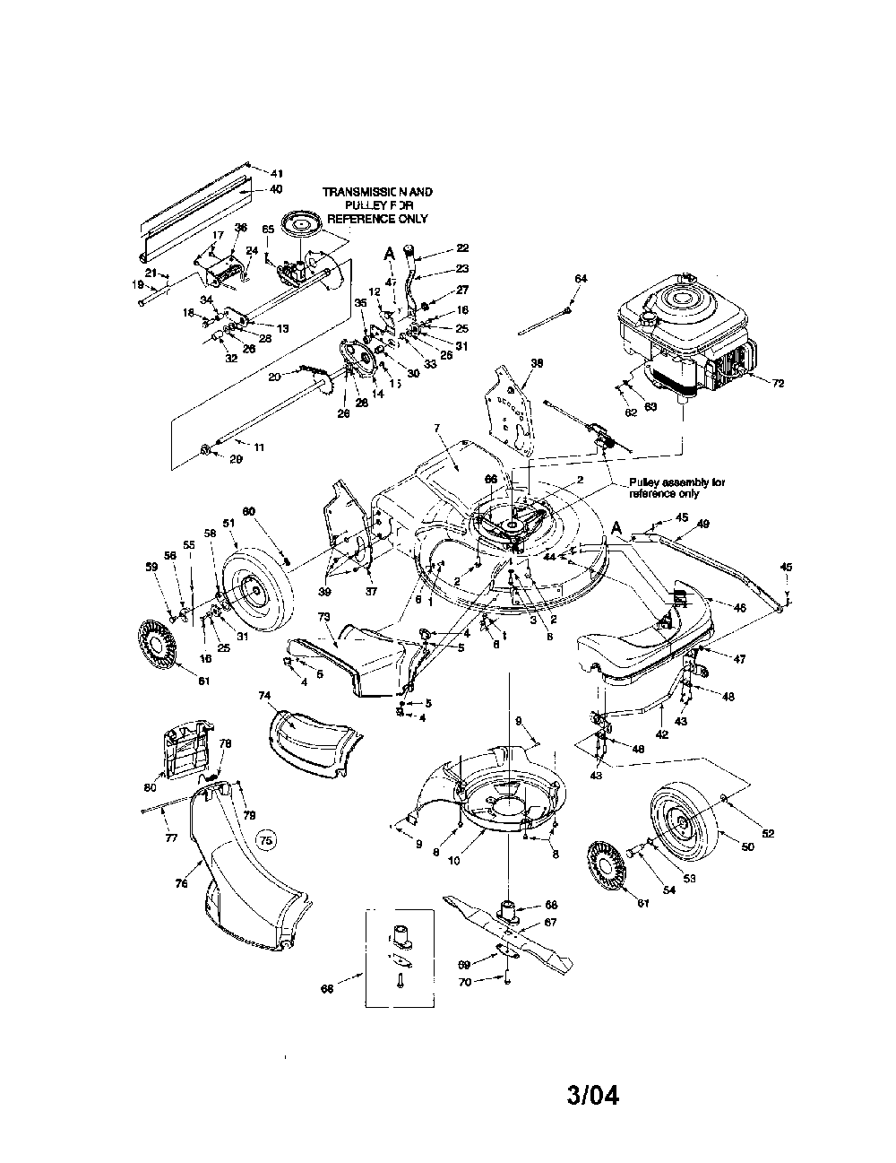Transaxle assembly Diagram and Parts List for 970-979  MTD Lawn Mower