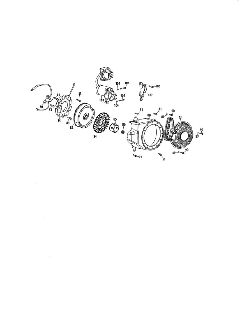 Blower Housing/Flywheel Diagram and Parts List for 952Z370-JU-11  MTD Engine