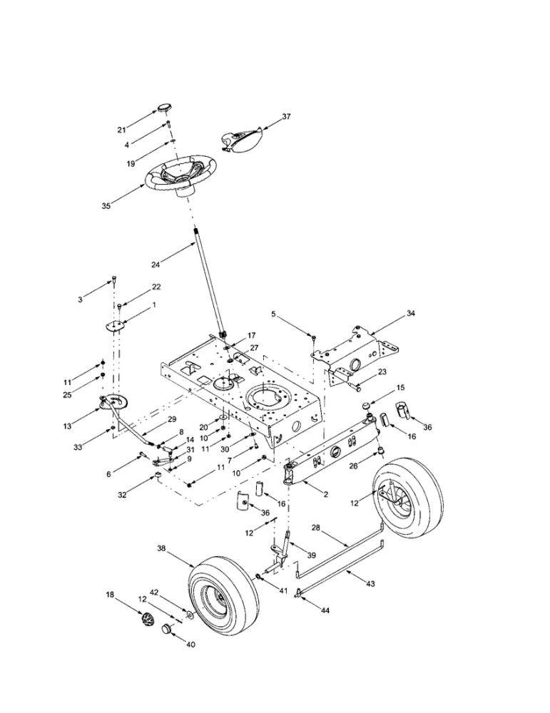 Steering Wheel Diagram and Parts List for 662  MTD Lawn Tractor