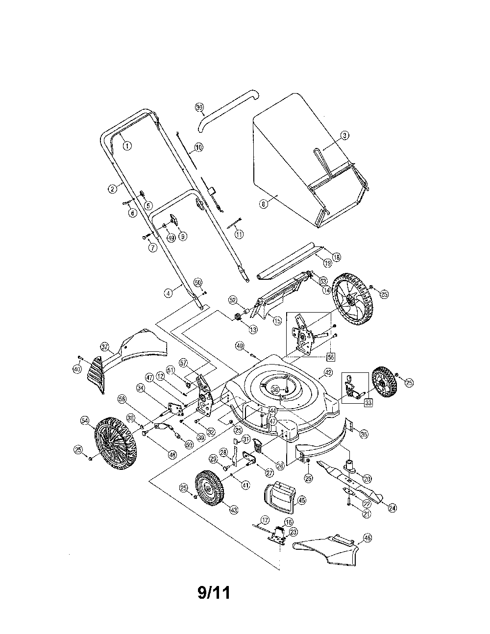 Lawn mower Diagram and Parts List for 11A-549R730  MTD Lawn Mower