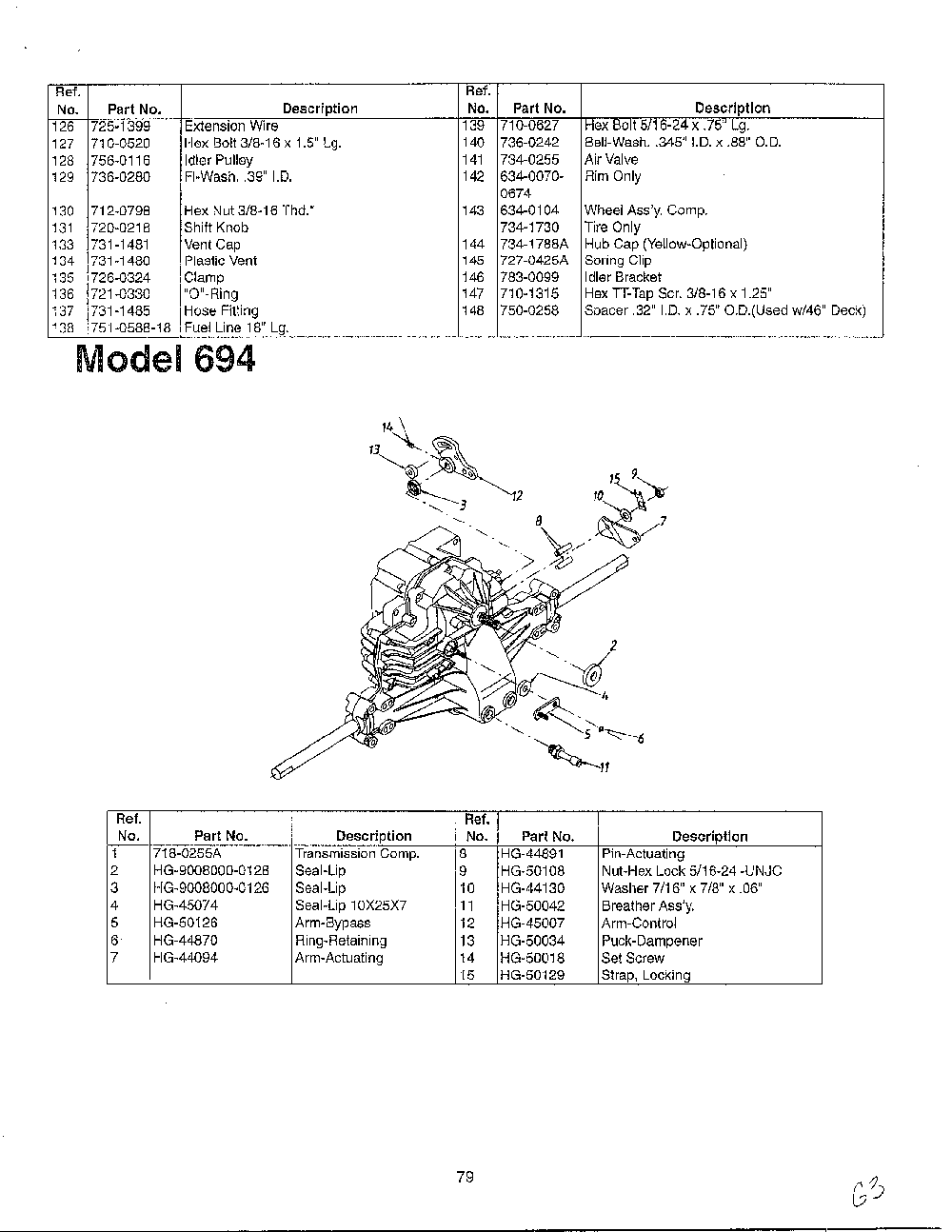 Lawn tractor/transmisson page 3 Diagram and Parts List for SKU3104600  MTD Lawn Tractor