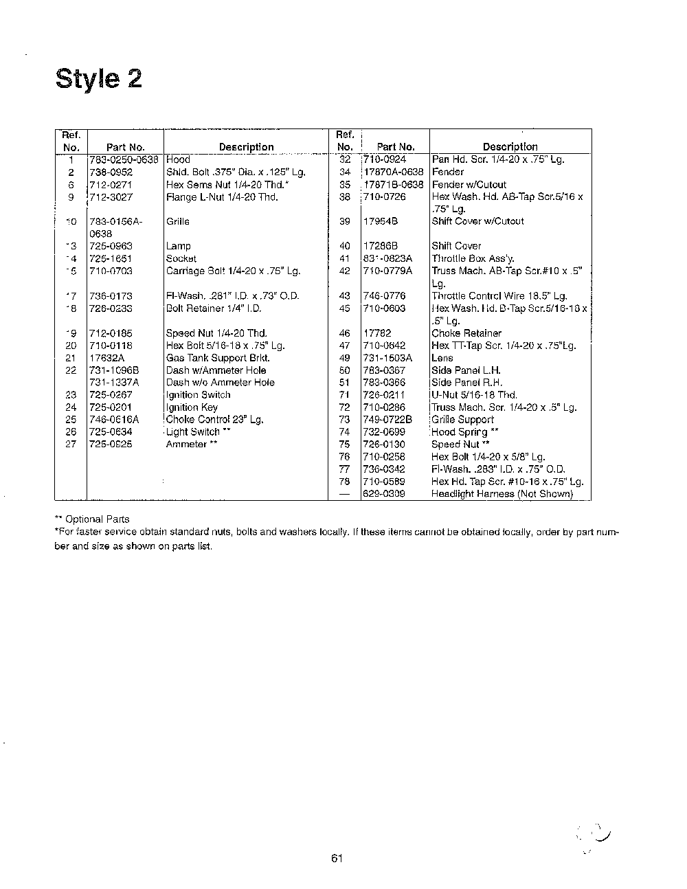 Style 2/hood page 2 Diagram and Parts List for SKU3104600  MTD Lawn Tractor
