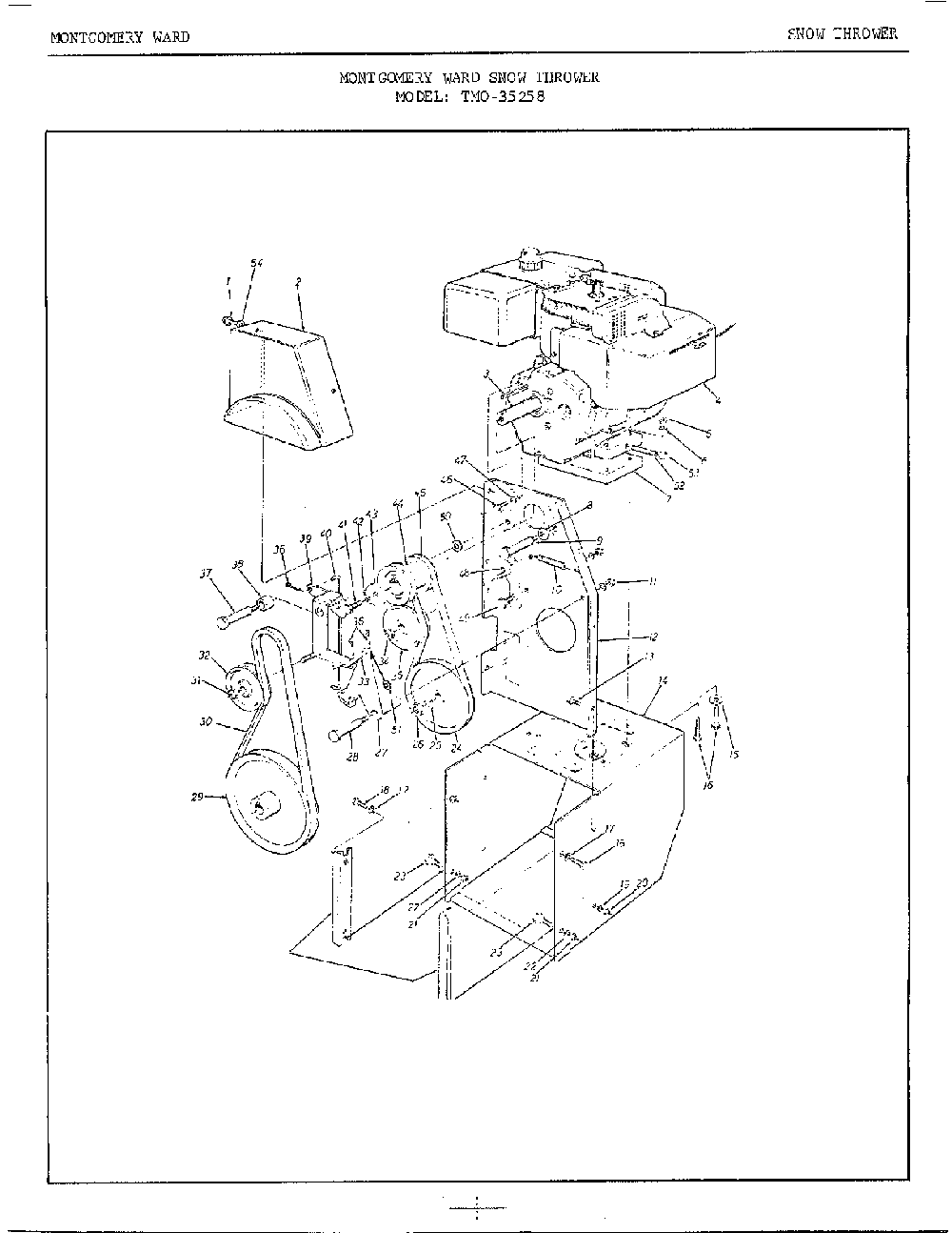 Snow thrower page 3 Diagram and Parts List for 35258  MTD Snow Blower