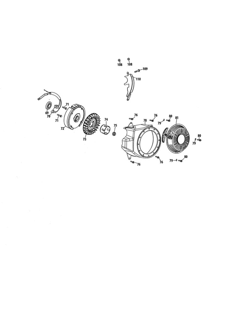 Blower Housing/Flywheel Diagram and Parts List for 752Z170-L0  MTD Engine