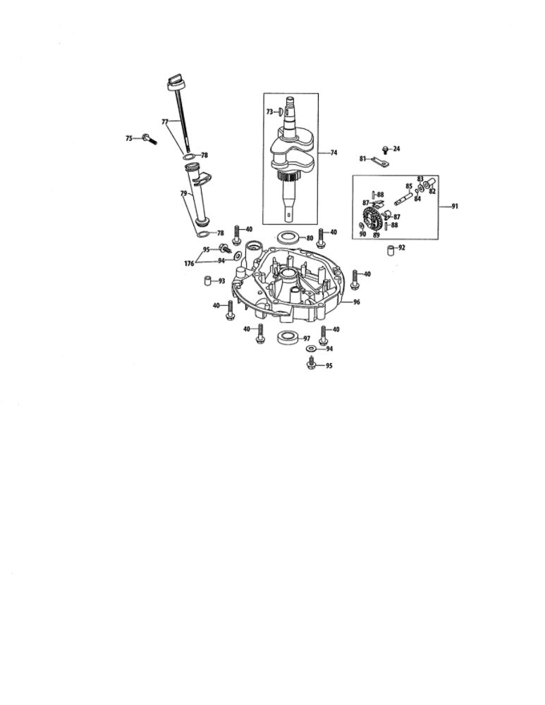 Crankshaft Diagram and Parts List for 952Z1P70C0A  MTD Engine