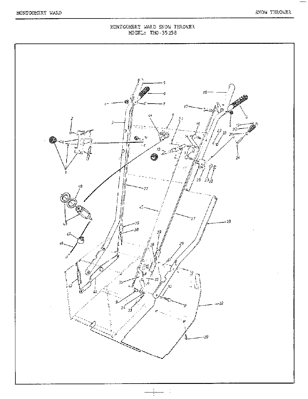 Snow thrower Diagram and Parts List for 35258  MTD Snow Blower