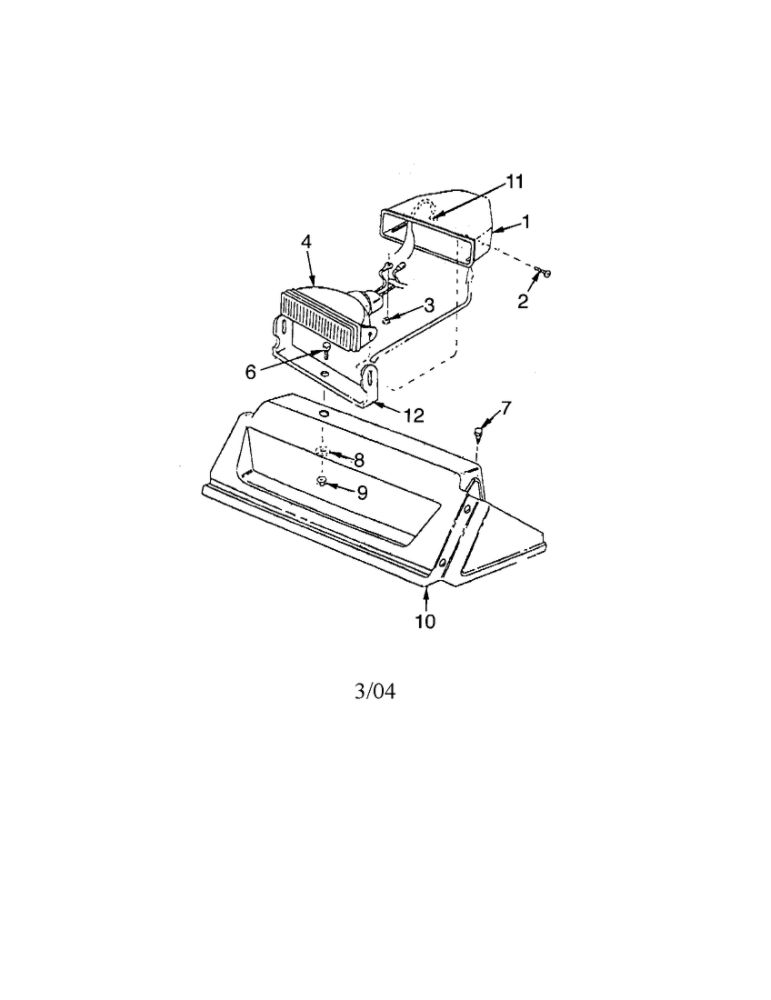 Lamp Housing Diagram and Parts List for 993  MTD Snow Blower