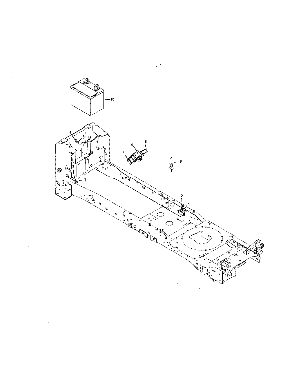 Ignition switch/battery Diagram and Parts List for 13AJA1ZS099  MTD Lawn Tractor