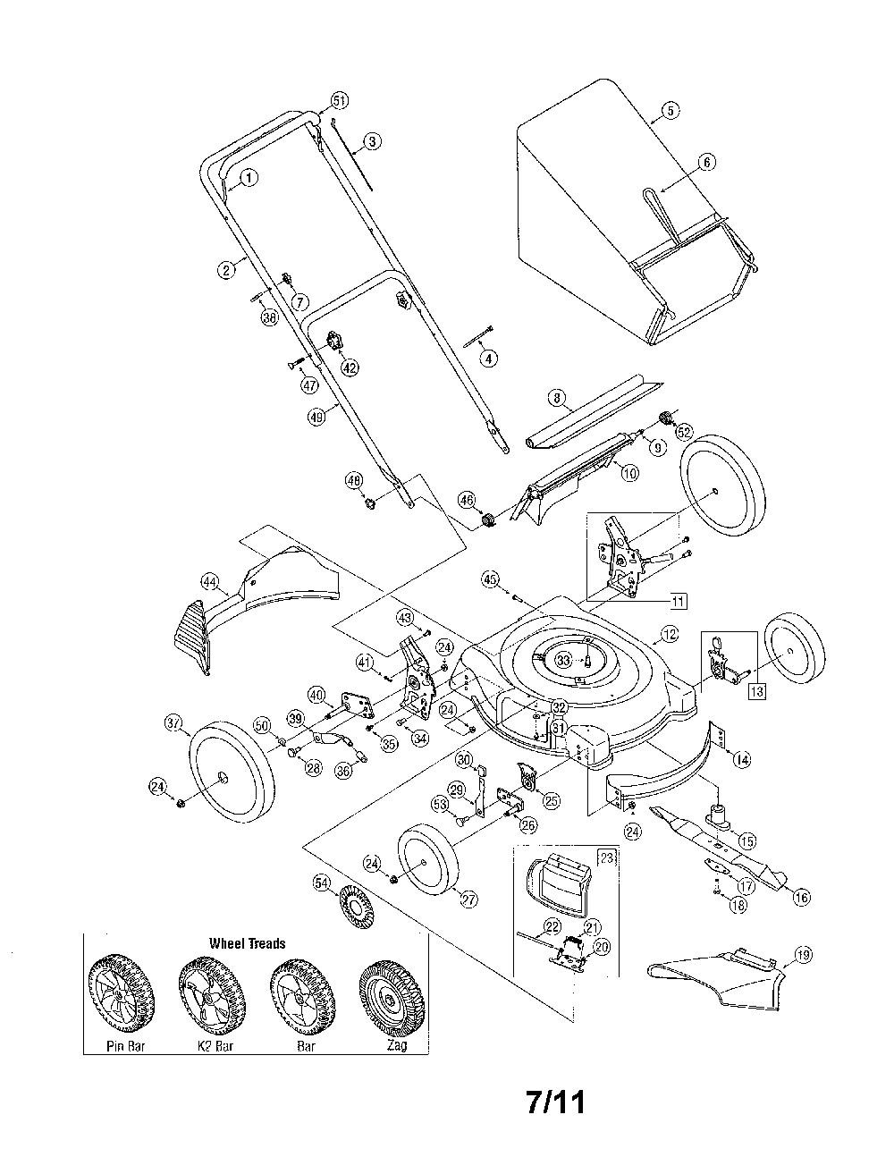 Lawn mower Diagram and Parts List for 11A-549R031  MTD Lawn Mower