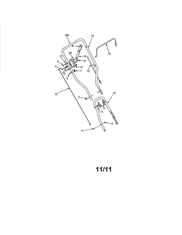 Handle Diagram and Parts List for 25A-520A700  MTD Edger