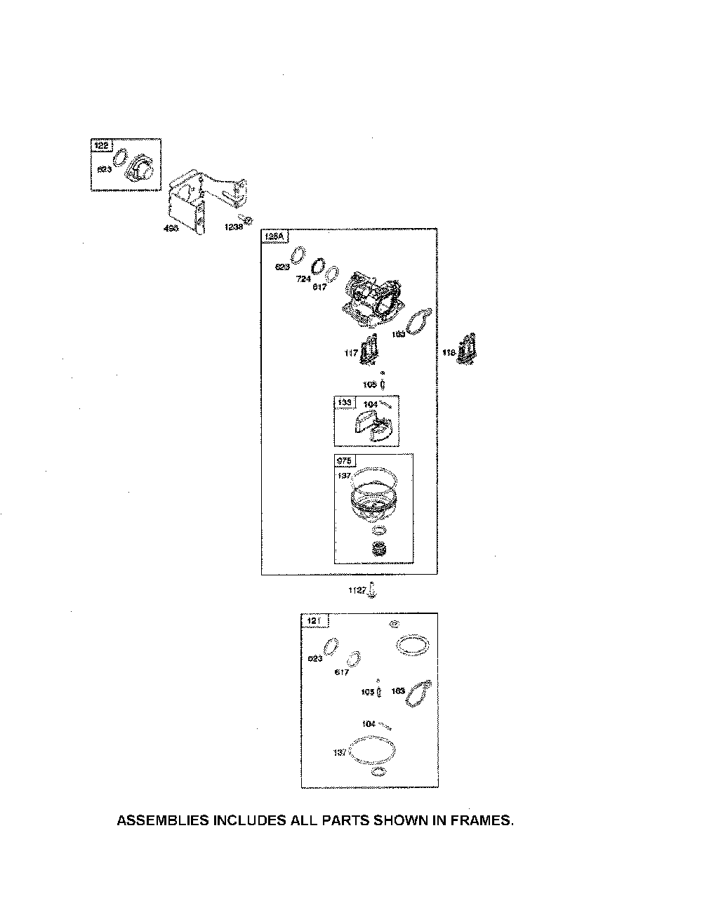 Carburetor Diagram and Parts List for 11A-A1BW799  MTD Lawn Mower