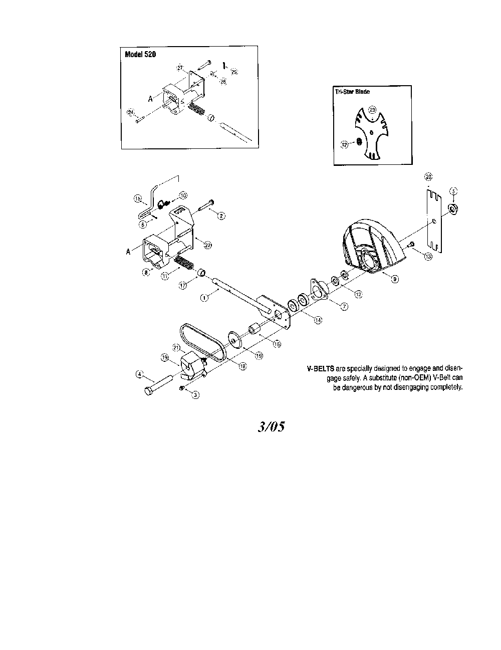 Blade guard/plate Diagram and Parts List for 520-EDGER  MTD Edger