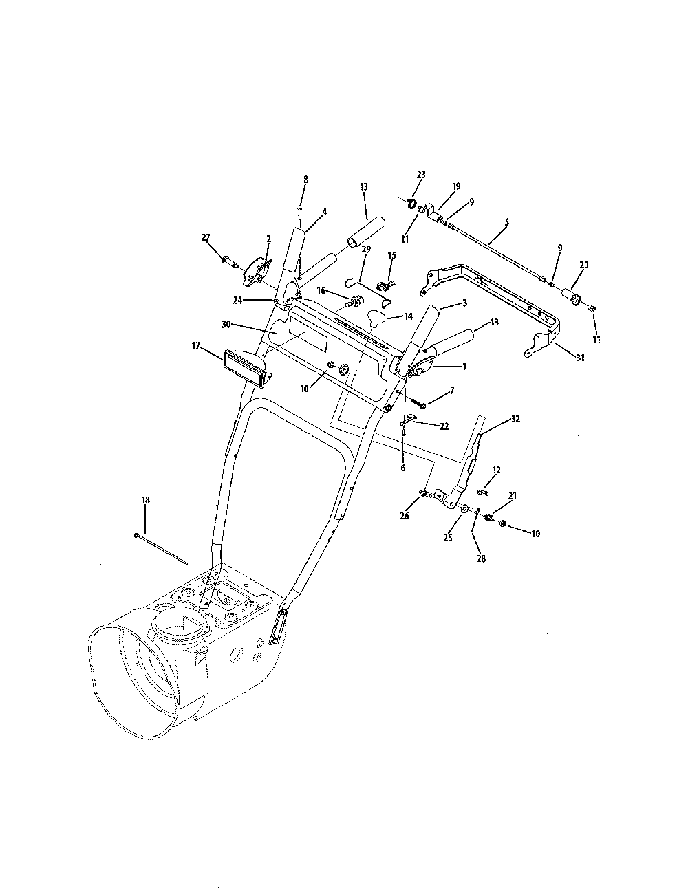 F style panel Diagram and Parts List for 31A-62EE729  MTD Snow Blower
