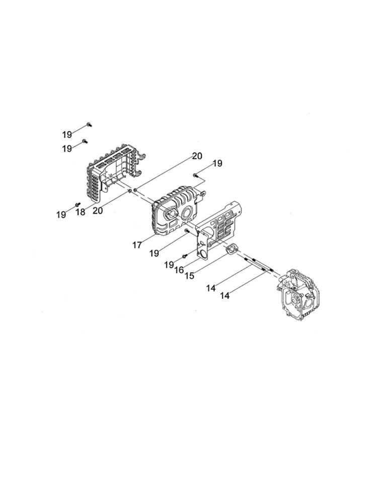 Engine Exhaust Diagram and Parts List for 7T84JUA  MTD Engine
