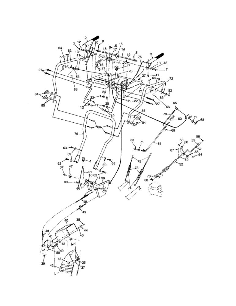 Body Diagram and Parts List for 993  MTD Snow Blower