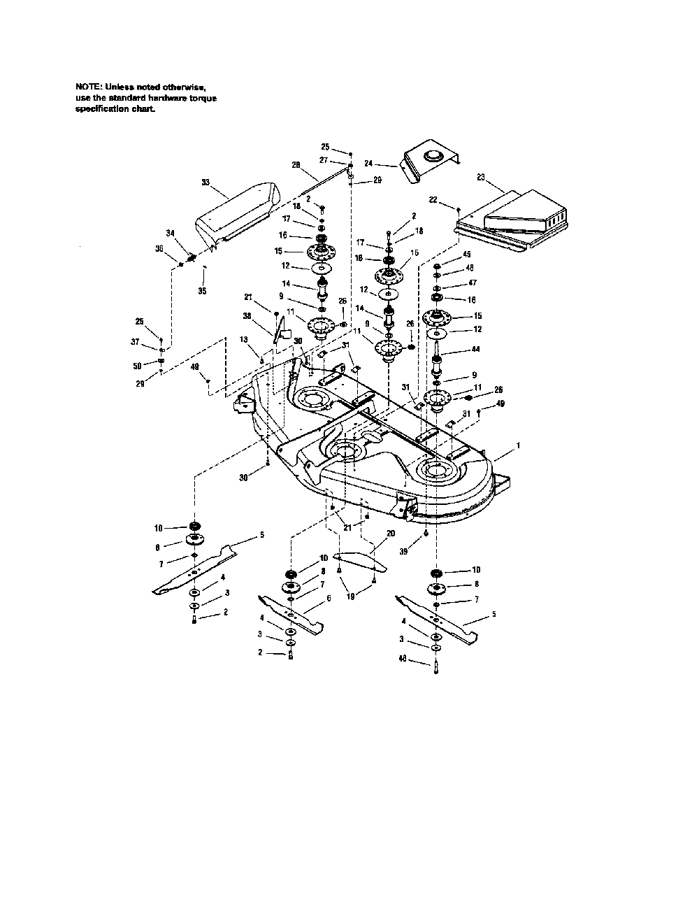 54" deck-housing/arbor Diagram and Parts List for PGT9500  MTD Lawn Tractor