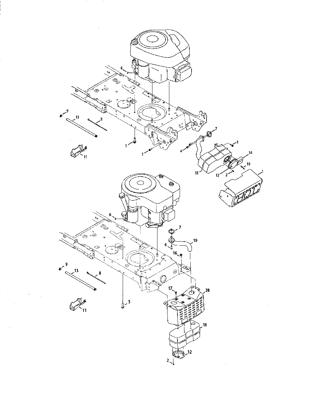 B&s model 28 / tecumseh 135 w/low muffler Diagram and Parts List for 13AX795G031  MTD Lawn Tractor