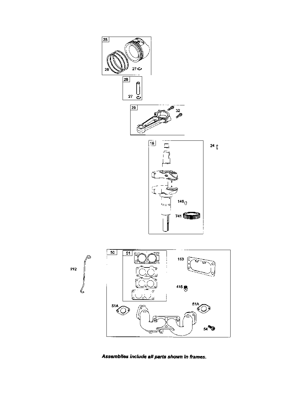 Crankshaft/manifold-intake Diagram and Parts List for PGT9500  MTD Lawn Tractor