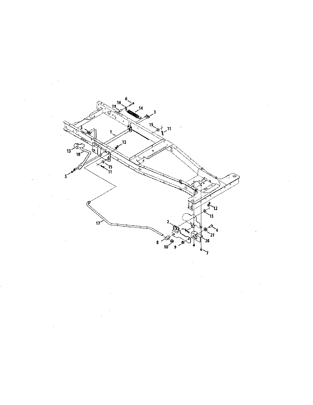Lift assembly Diagram and Parts List for 13A726JD099  MTD Lawn Tractor