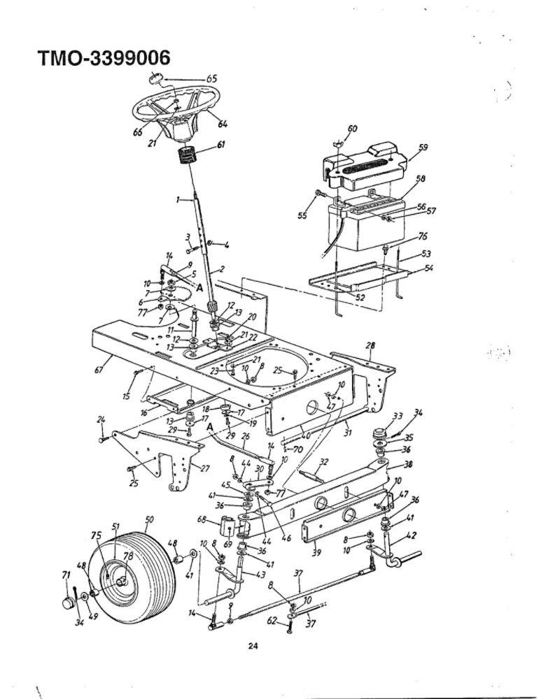 Garden Tractor 1 Diagram and Parts List for 3399006  MTD Lawn Tractor