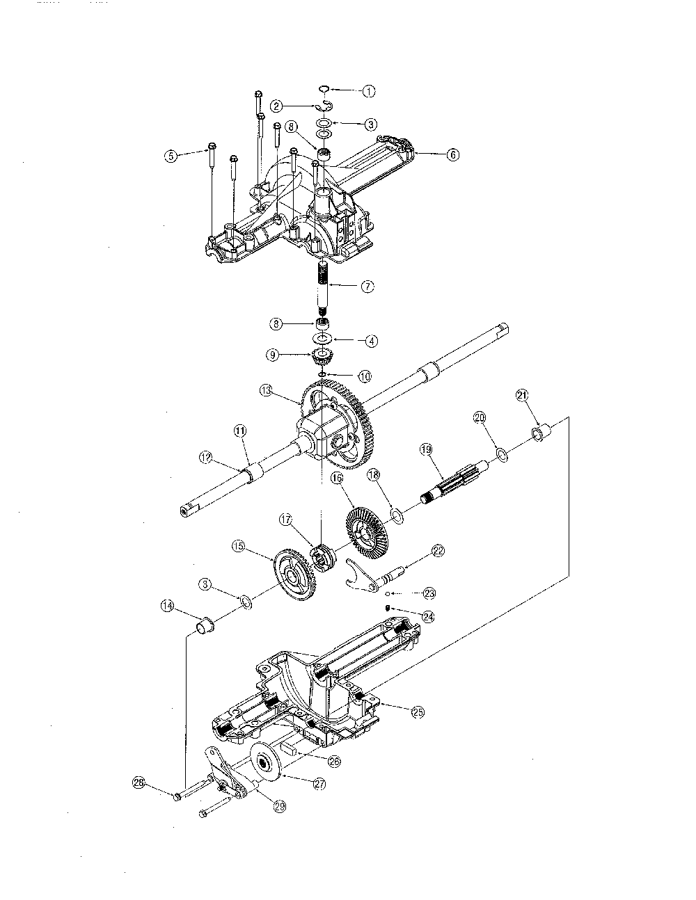 Differential Diagram and Parts List for 13AN771G731  MTD Lawn Tractor