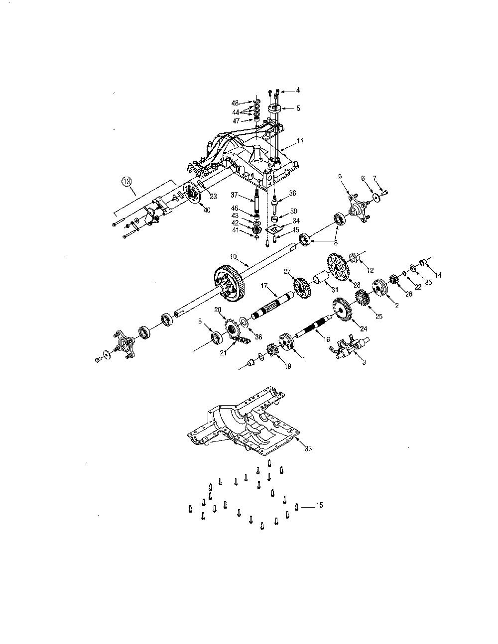 Drive Diagram and Parts List for 14AP805K730  MTD Lawn Tractor